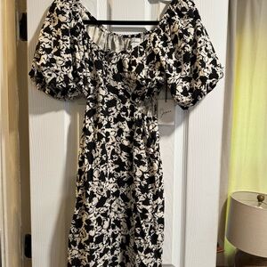 Black and White Floral Dress